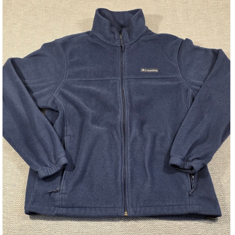 Columbia Mens Steens Mountain Full Zip Fleece Jacket Navy Blue Medium M Outdoor